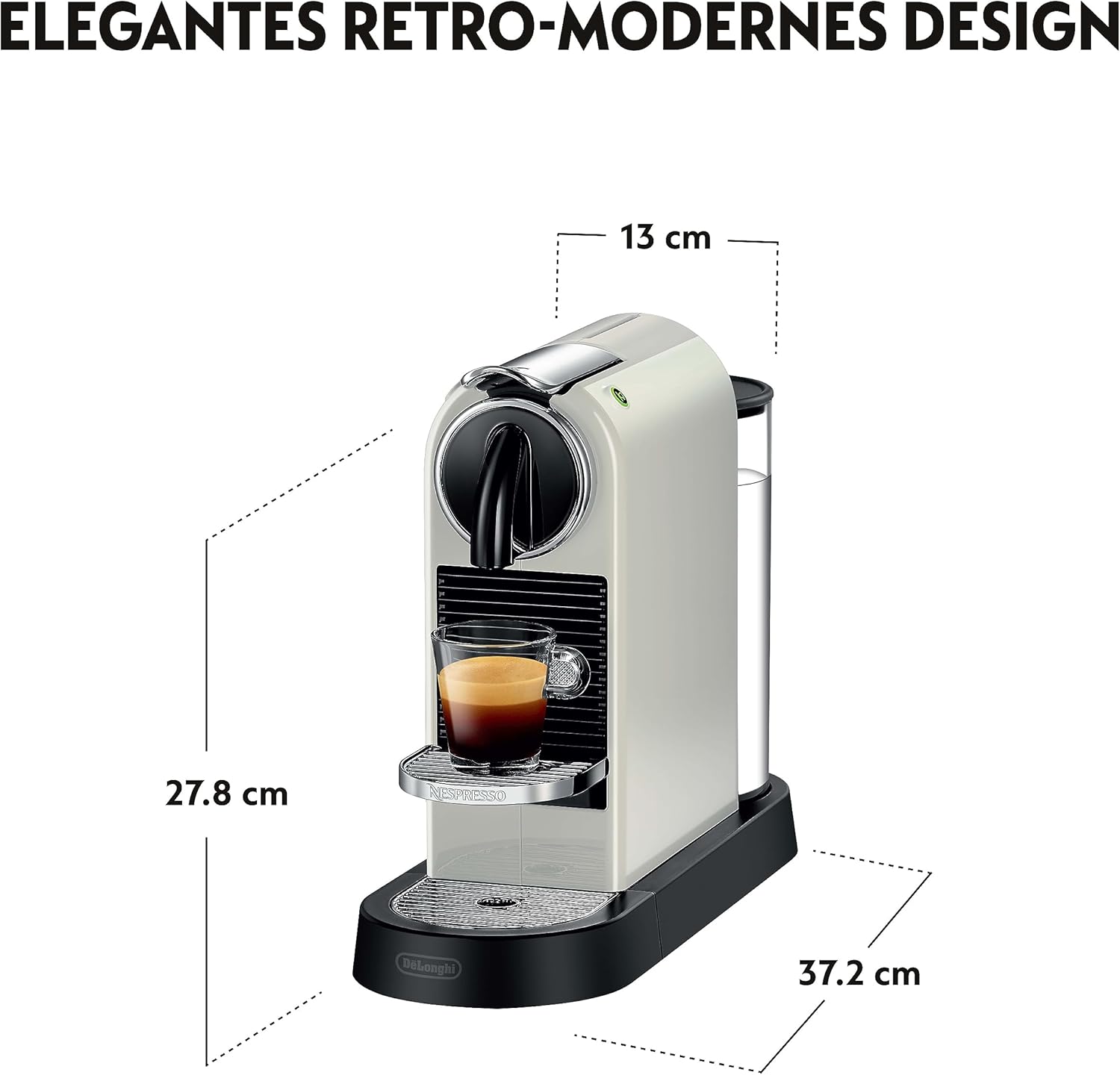 Nespresso De'Longhi EN267.BAE Citiz koffiezetapparaat met melkopschuimer, energiebesparende functie, 1710W, 1 liter, 37.2 x 21.8 x 27.7 cm, zwart