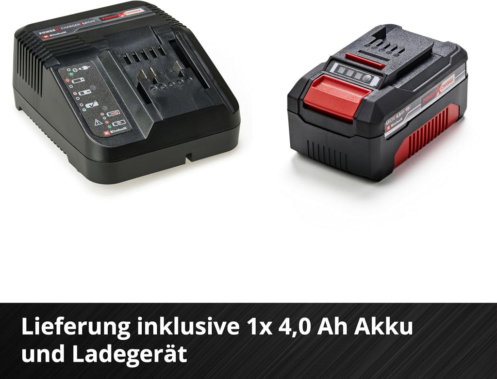 Einhell Accu-grasmaaier GE-CM 18/33 Li Kit Power X-Change (18 V, 33 cm maaibreedte, tot 200 m², borstelloos, 30L opvangzak, 25-65 mm maaihoogte, incl. 4,0 Ah accu + oplader)