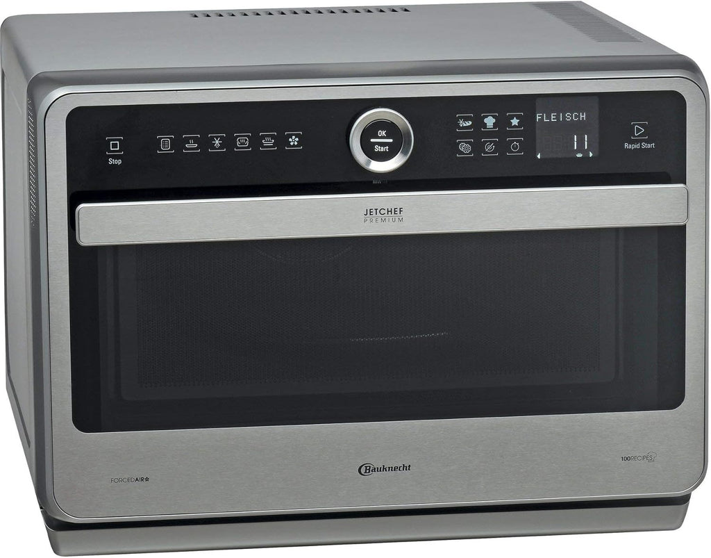 Bauknecht Jet Chef MW 179 IN Rvs 5-in-1 Multifunctionele Magnetron/ 1000 W/ 33 L Gaarruimte/Hete lucht 1500 Watt/ Kwartsgrill 1200 W/DualCrisp/ Stoomkoken/Smelt- en Snelontdooifunctie