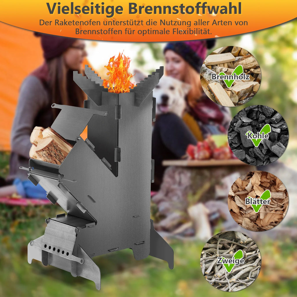 Sonnewelt Raketenofen Fire Gusseisen Stove Grillplatte