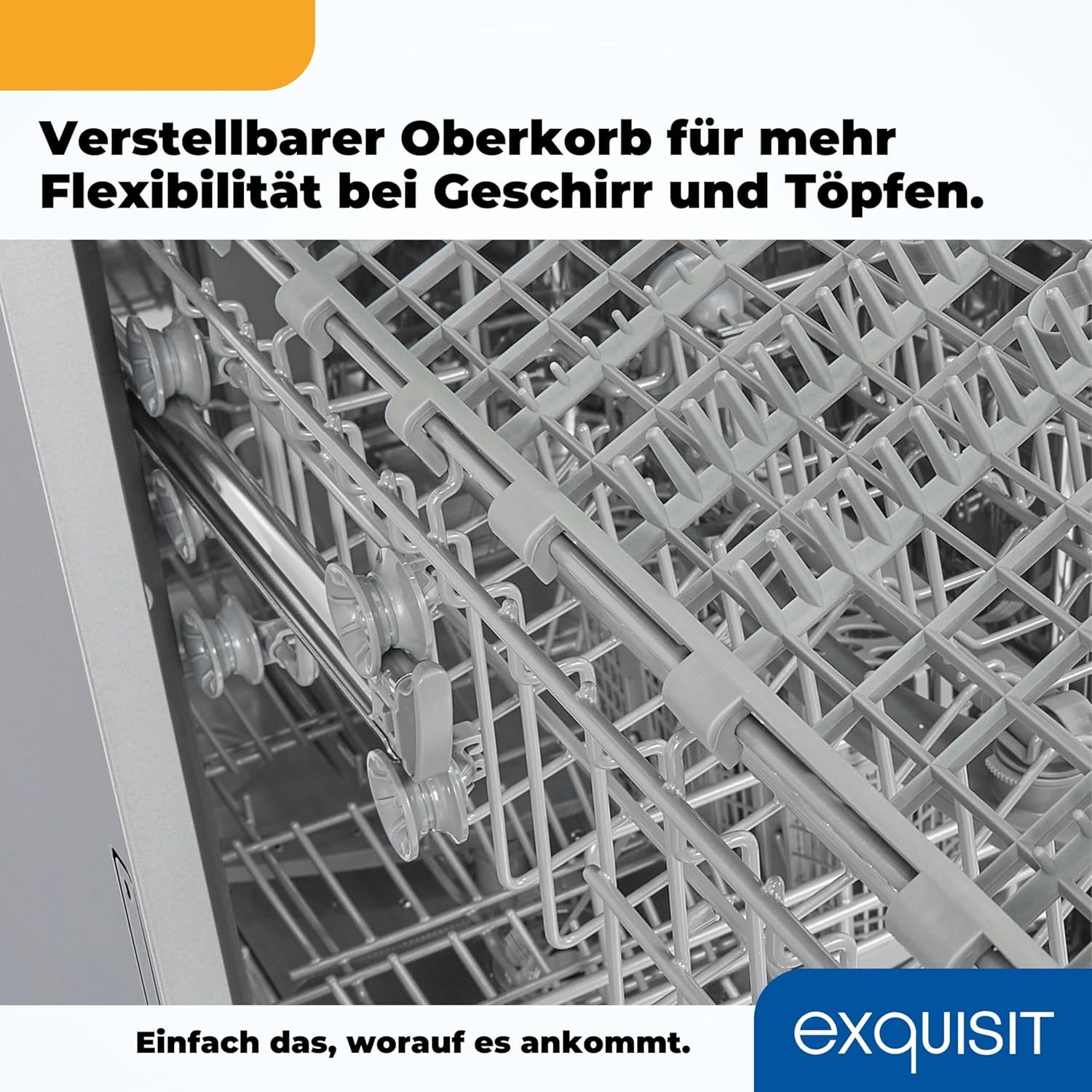 Exquisit Vaatwasser, 45 cm breedte, gedeeltelijk geïntegreerd, 9 couverts, 9 liter, startuitstel, ECO-modus, vaatwasser 45 cm, EGSP51009-EB-030E inox