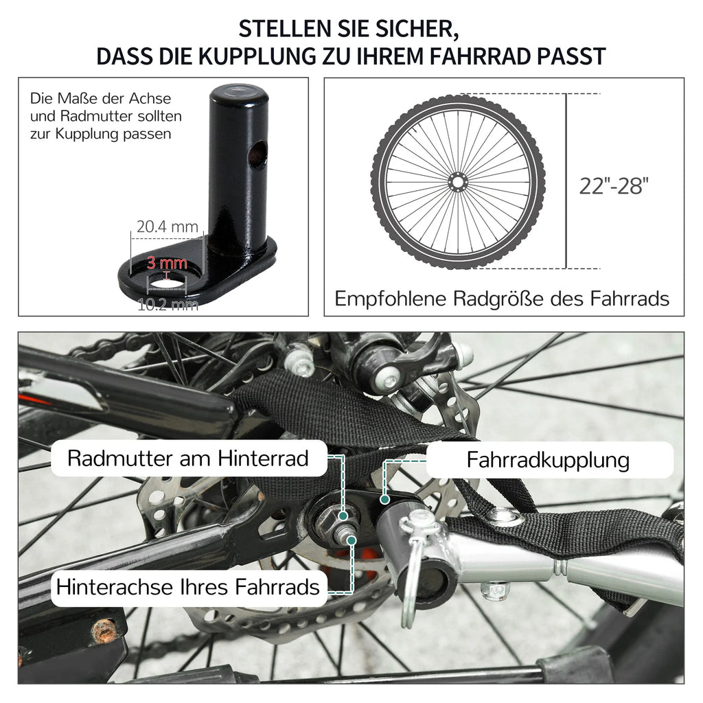 HOMCOM fietskar opvouwbaar grote transportbox