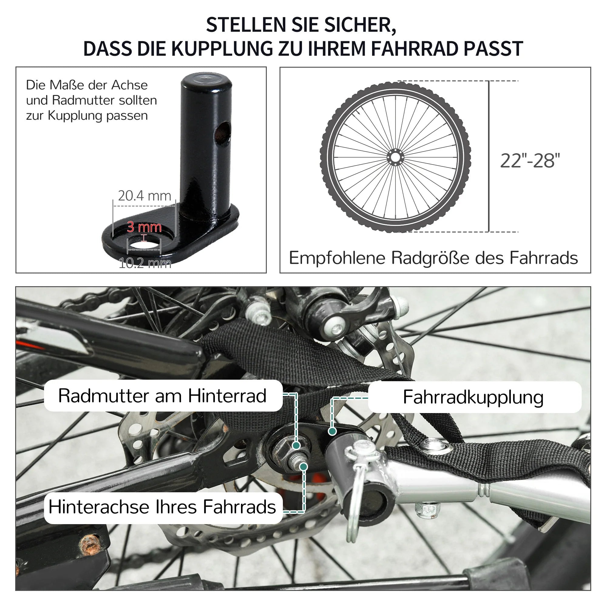 HOMCOM fietskar opvouwbaar grote transportbox