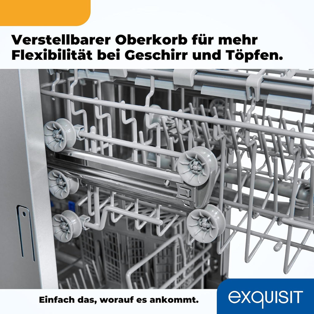 Exquisit Vaatwasser, 45 cm breedte, gedeeltelijk geïntegreerd, 9 couverts, 9 liter, startuitstel, ECO-modus, vaatwasser 45 cm, EGSP51009-EB-030E inox