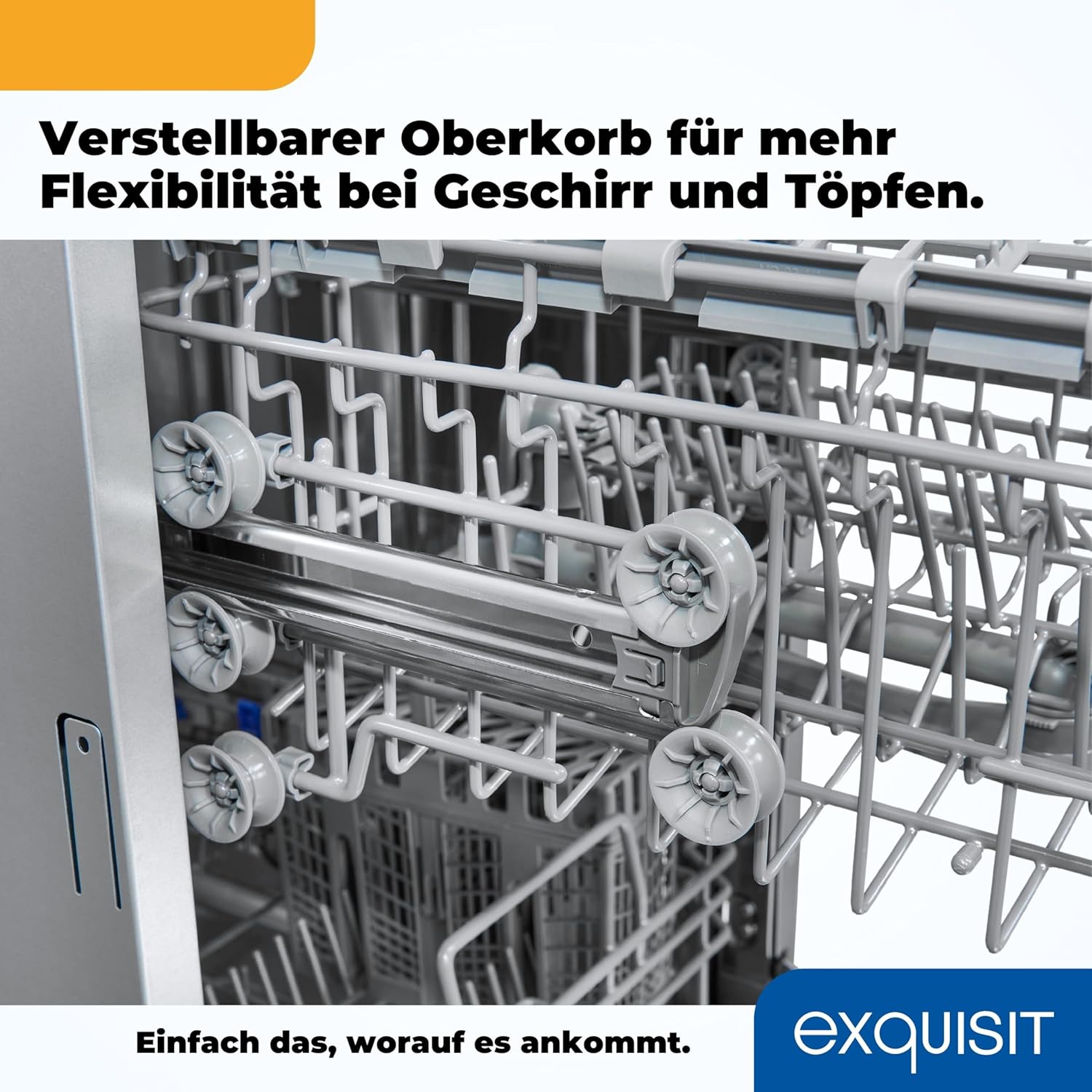 Exquisit Vaatwasser, 45 cm breedte, gedeeltelijk geïntegreerd, 9 couverts, 9 liter, startuitstel, ECO-modus, vaatwasser 45 cm, EGSP51009-EB-030E inox