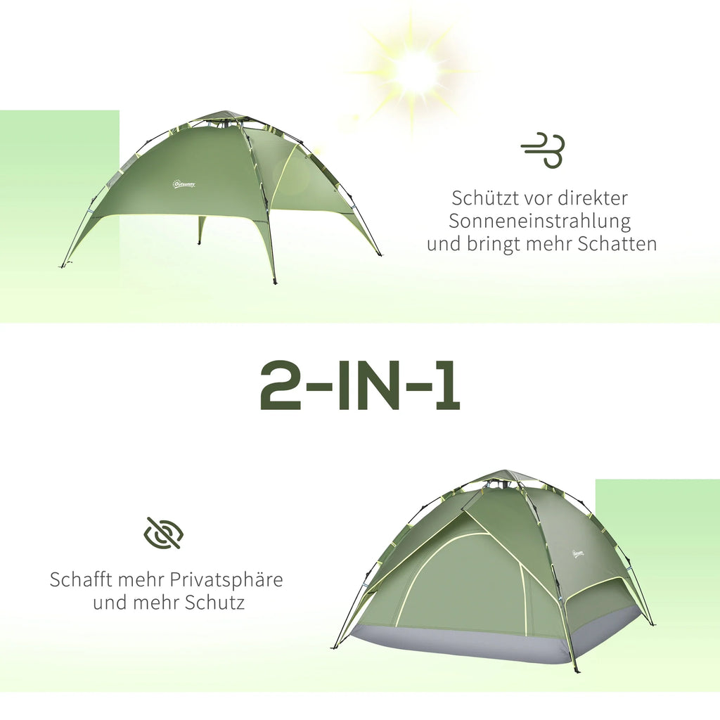 Outsunny Kampeertent 4-seizoenen Quick-Up Luifel Outdoor