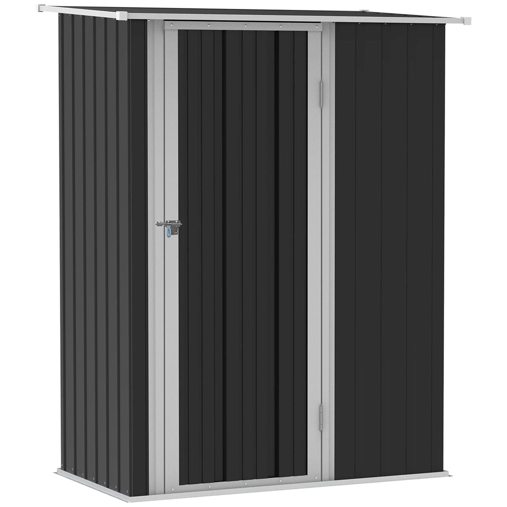 Outsunny Gereedschapsschuur 142×84×189 cm Staal Donkergrijs