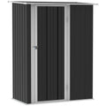 Outsunny Gereedschapsschuur 142×84×189 cm Staal Donkergrijs