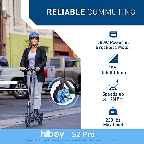 Hiboy S2 Pro opvouwbare elektrische scooter, 500W motor, 10" massieve banden