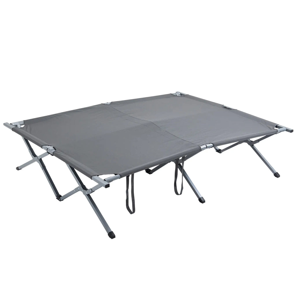Outsunny kampeerbed met tent & luchtmatras voor 2 personen, 200×146×159 cm, Grijs