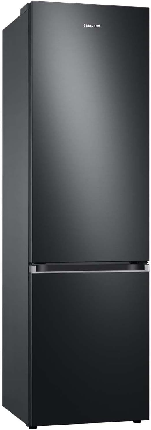 Samsung Koel-vriescombinatie, Koelkast met vriesvak, 203 cm, 390 l totaal volume, 114 l vriesgedeelte, AI Energy Mode, flessenrek, Premium Black Steel, RL38C602CB1/EG