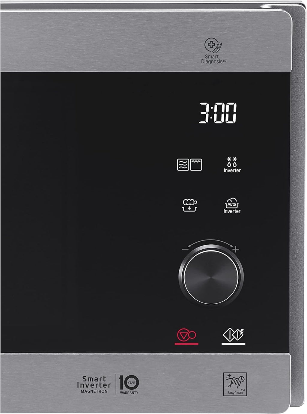 LG MS2595CIS magnetron met Smart Inverter-technologie, 25 liter inhoud, 1000 W, automatische programma's, instelbare vermogensniveaus en EasyClean-functie, zilver