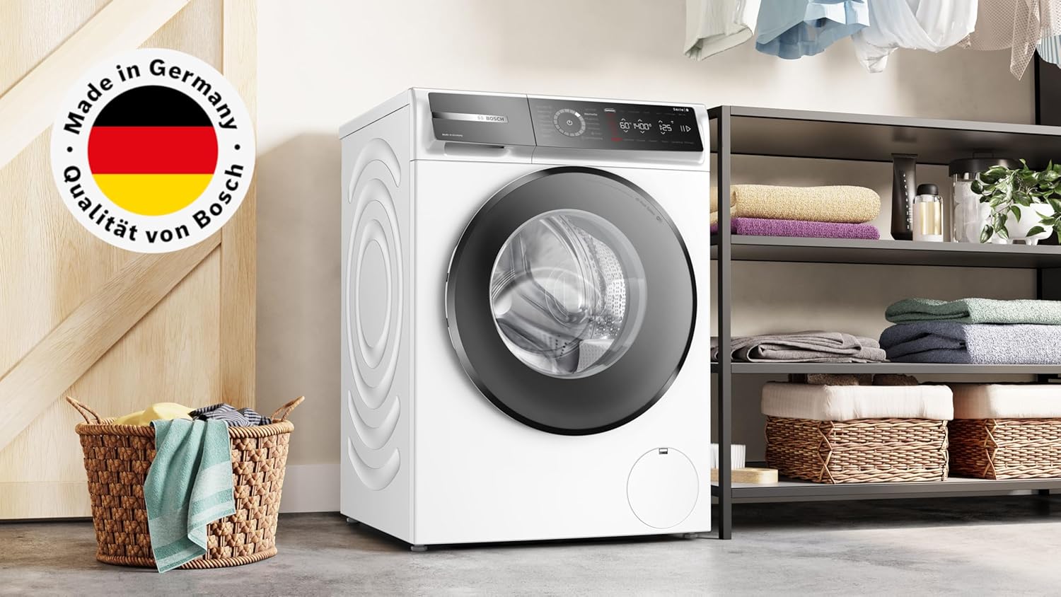 BOSCH WAN28127 Wasmachine Serie 4, voorlader met 8kg inhoud, 1400 tpm, Iron Assist, Active Water Plus, EcoSilence Drive, Speed Perfect, Wit, 60cm