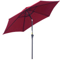 Outsunny Parasol Kantelfunctie Handslinger Aluminium Rood