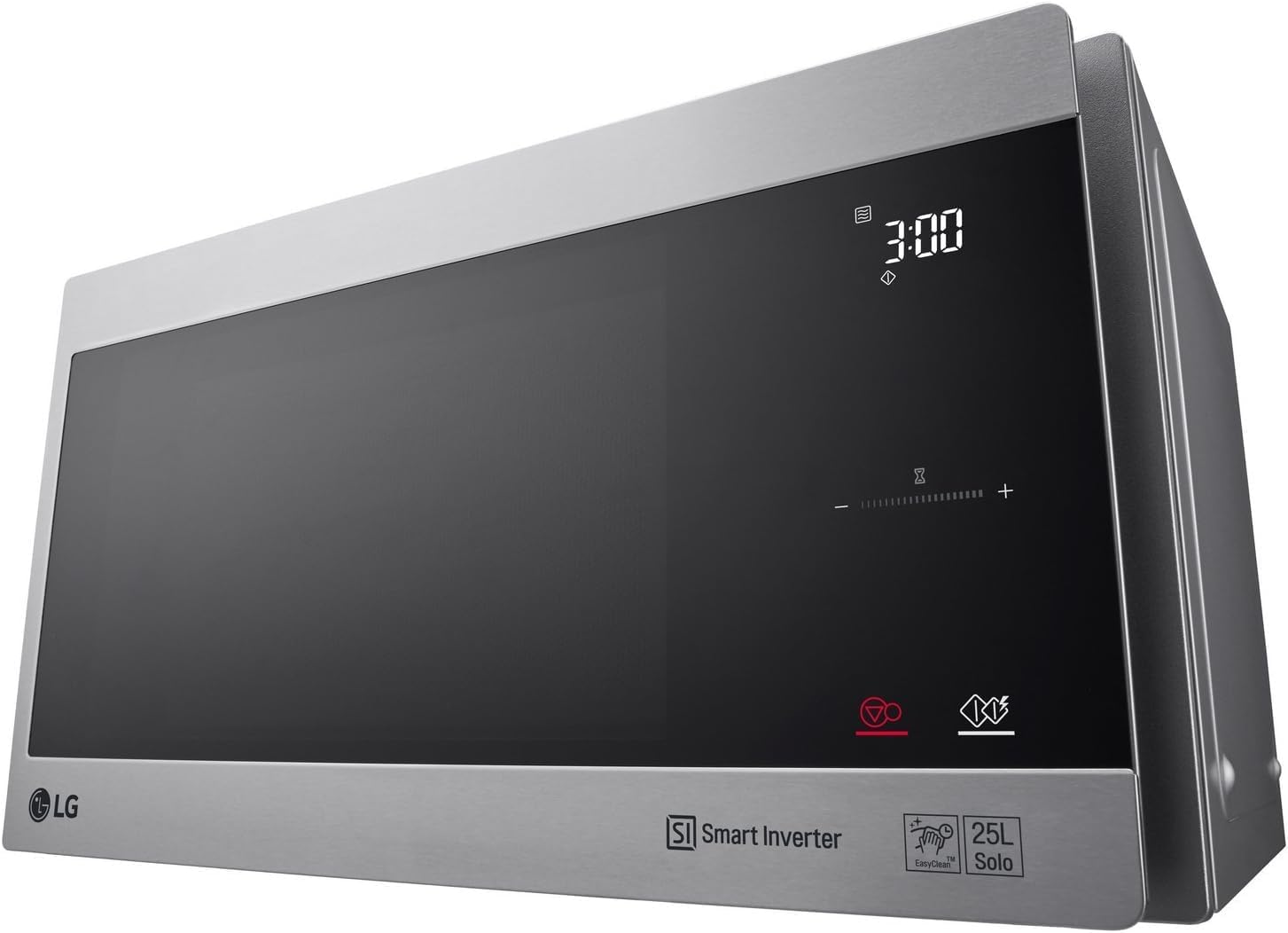 LG MS2595CIS magnetron met Smart Inverter-technologie, 25 liter inhoud, 1000 W, automatische programma's, instelbare vermogensniveaus en EasyClean-functie, zilver