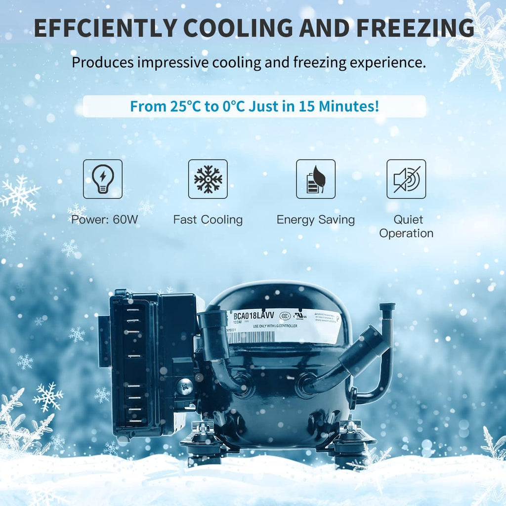 Alpicool CF55 55 Liter Koelbox 12V Draagbare Mini Koelkast Elektrische Vriesbox Kleine Vrieskist voor Auto, Camping, Vrachtwagen, Boot en Stopcontact met USB-aansluiting, -20℃ tot 20℃