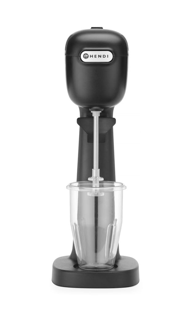 HENDI Melkshake Maker, Incl. 2 mengbekers (roestvrij staal en polycarbonaat) en 4 verwisselbare roerwerken, Drinkmixer, Frappés, Drankmixer, 230V/400W, 170x196x(H)490mm, Karamel