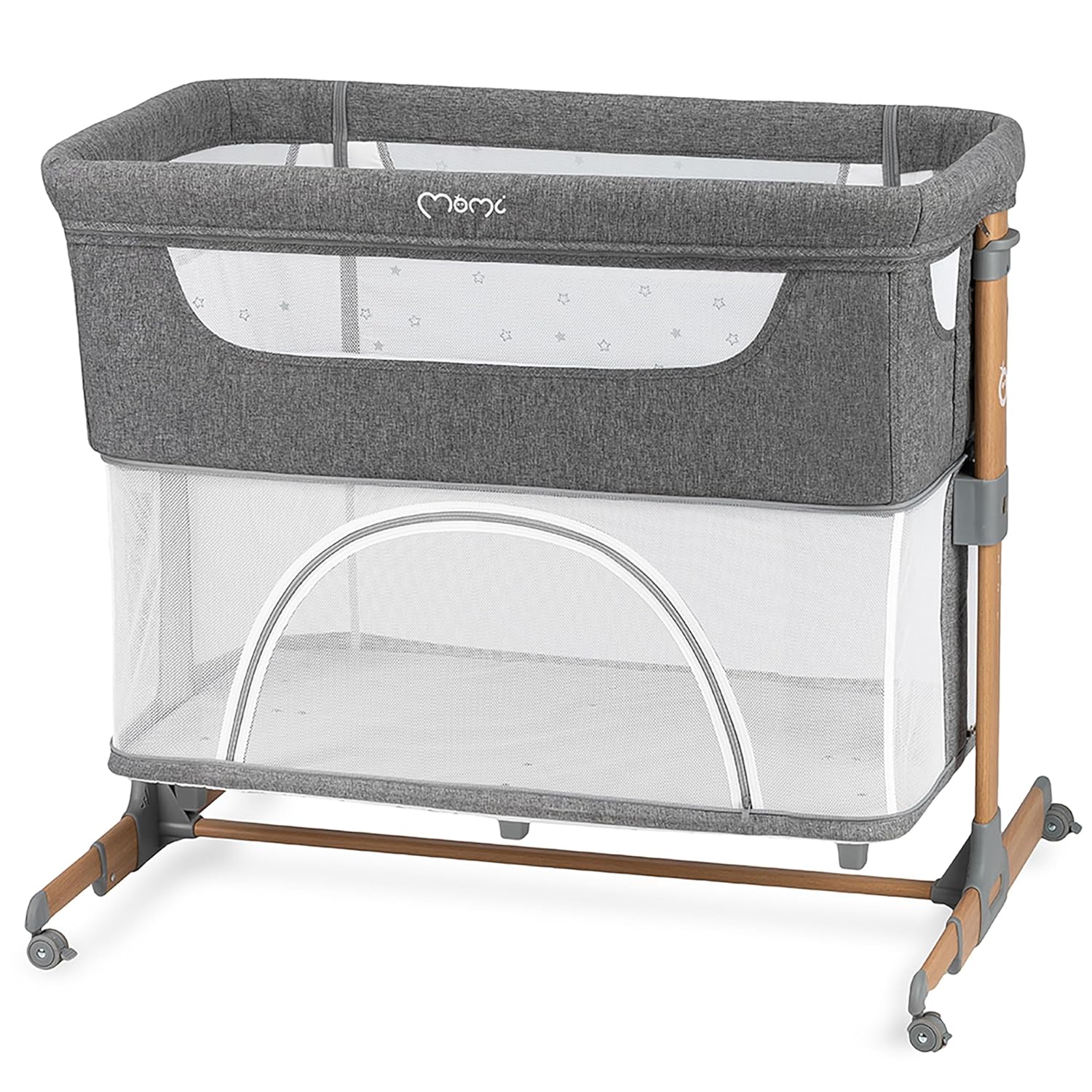 Momi SMART Bed 4-in-1 Bijzetbedden tot 15 kg, Bijzetbed voor baby's met matras, Hoogteverstelbaar