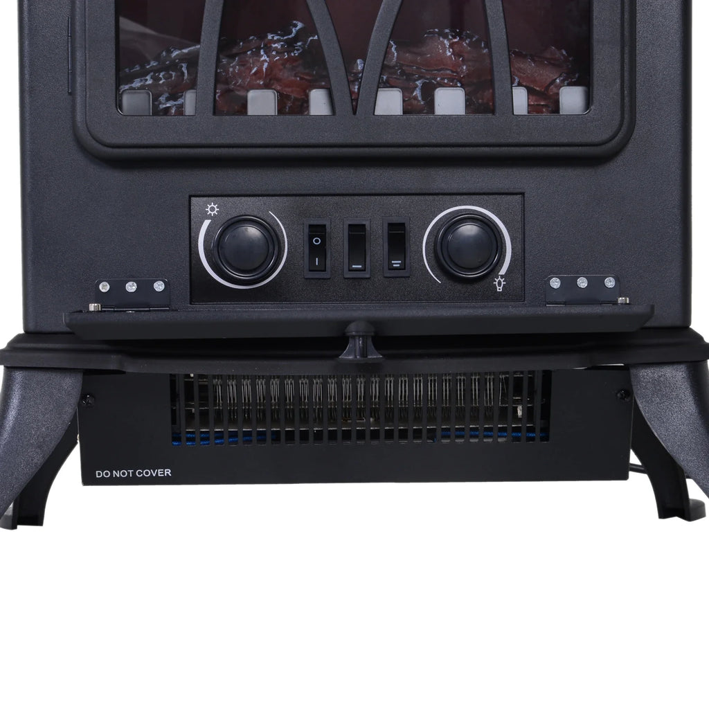 HOMCOM Elektrische haard rustiek design vlameffect