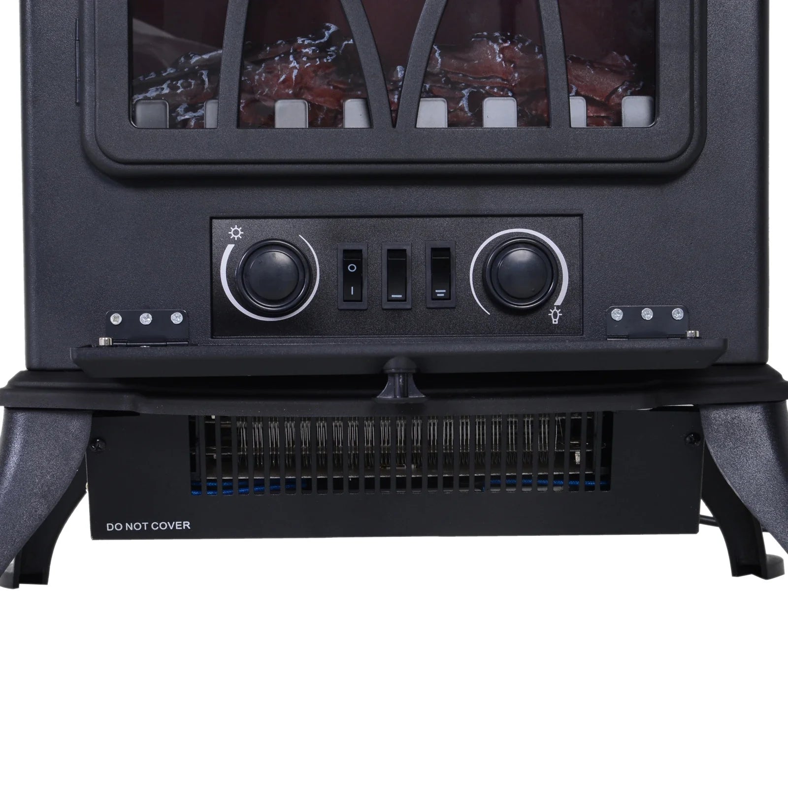 HOMCOM Elektrische haard rustiek design vlameffect