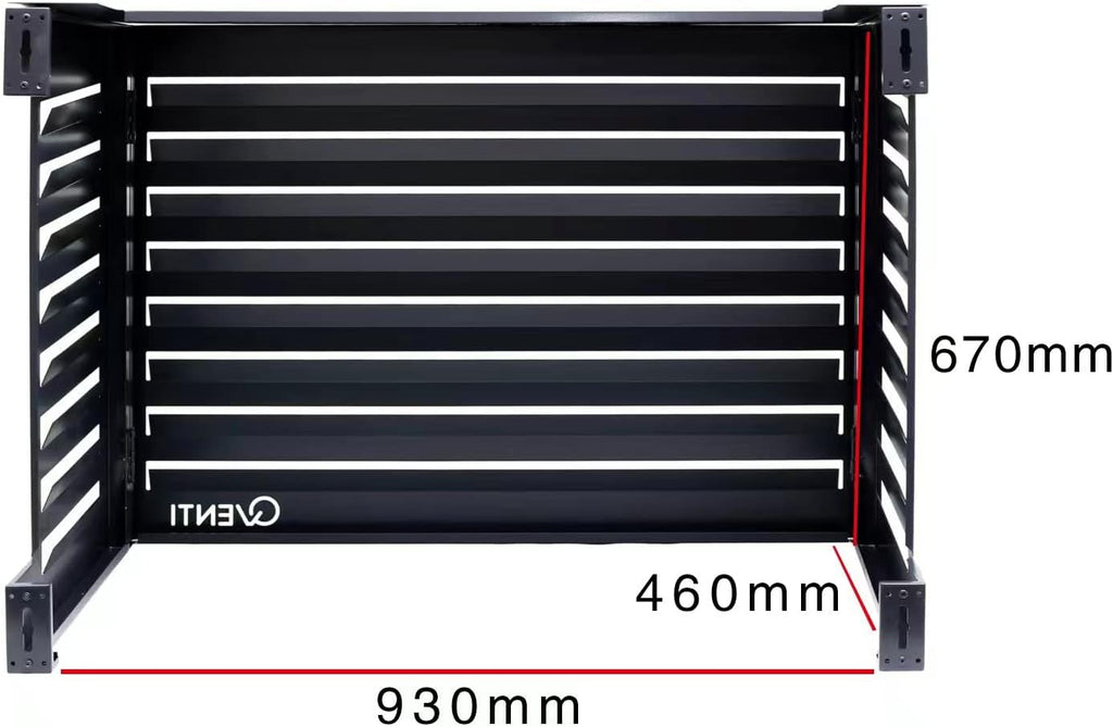 Qventi Abdeckung für Klimaanlage - Anthrazit/Grau - Aluminium - Schutzgitter - Verkleidung - Einfache Montage - Größe S - Außenmaße (LxBxH): 100 x 50 x 75 cm