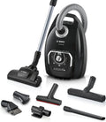 Bosch Stofzuiger met zak Serie 8 BGB75X494, sledestofzuiger, ideaal voor mensen met allergieën, hygiënefilter, vloermondstuk voor parket, tapijt, tegels, lange kabel, stil, 650 W, blauw