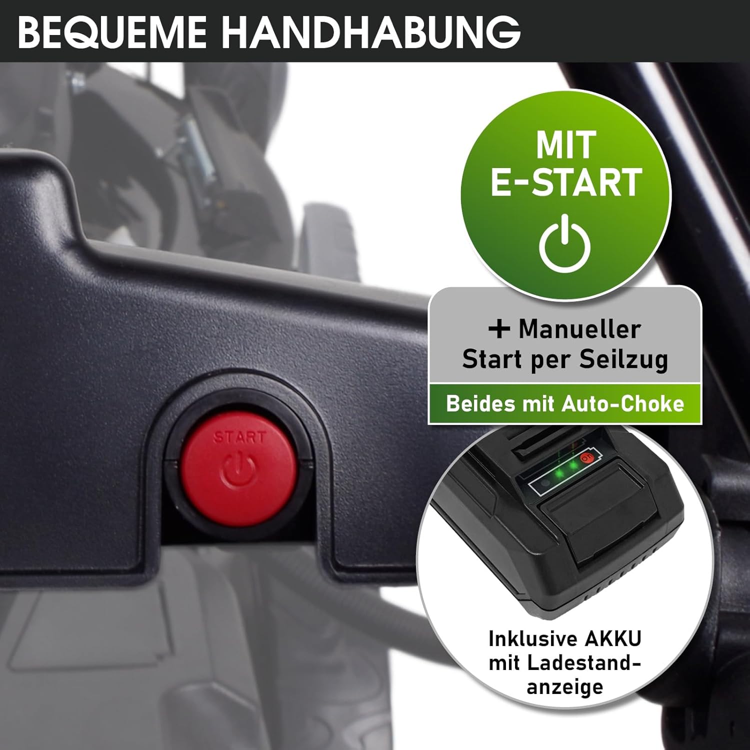 BRAST Benzin grasmaaier met aandrijving | 5,2kW(7PK) | elektrische start | 48cm snijbreedte | vele modellen | TÜV | 4-takt OHV motor | 30-80mm maaihoogte | 60L opvangbak | stalen behuizing | 19224 ESTART Speed