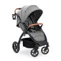 Hauck Uptown Kinderwagen Melange Rose – wandelwagen voor elk terrein, extra grote zitting, vlakke ligstand, rubberen wielen, vering, compact en eenvoudig inklapbaar, met regenhoes