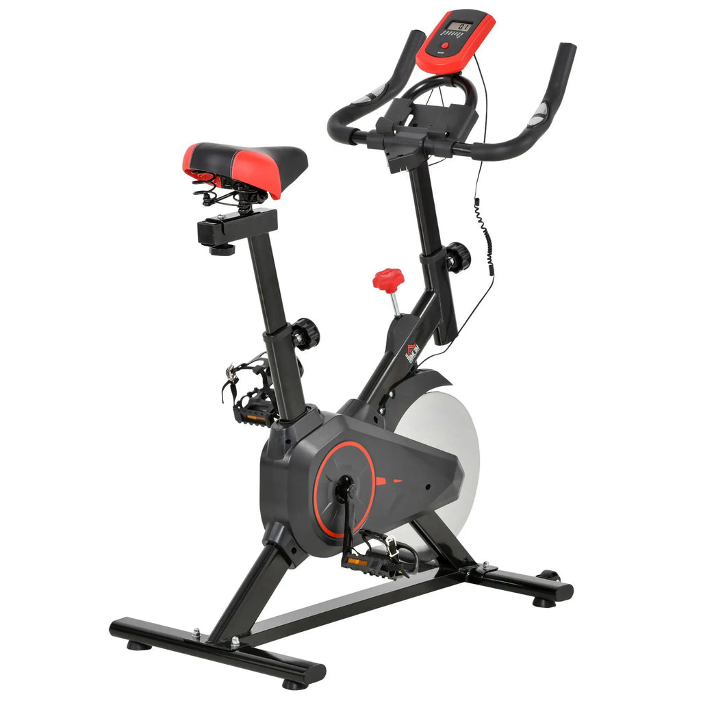 HOMCOM Fietstrainer Hometrainer LCD-display in hoogte verstelbaar