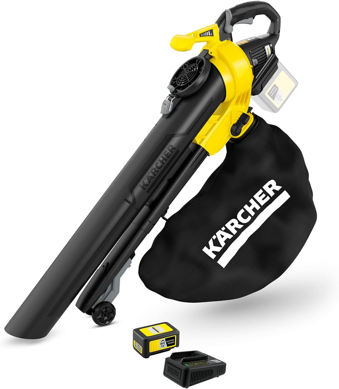 Kärcher 18 V accu bladblazer en -zuiger BLV 18-200 Battery Set, incl. 18 V/2,5 Ah accu en snellader, met mulchfunctie, luchtsnelheid: 200 km/u, opvangzak volume: 45 l, gewicht: 3,5 kg