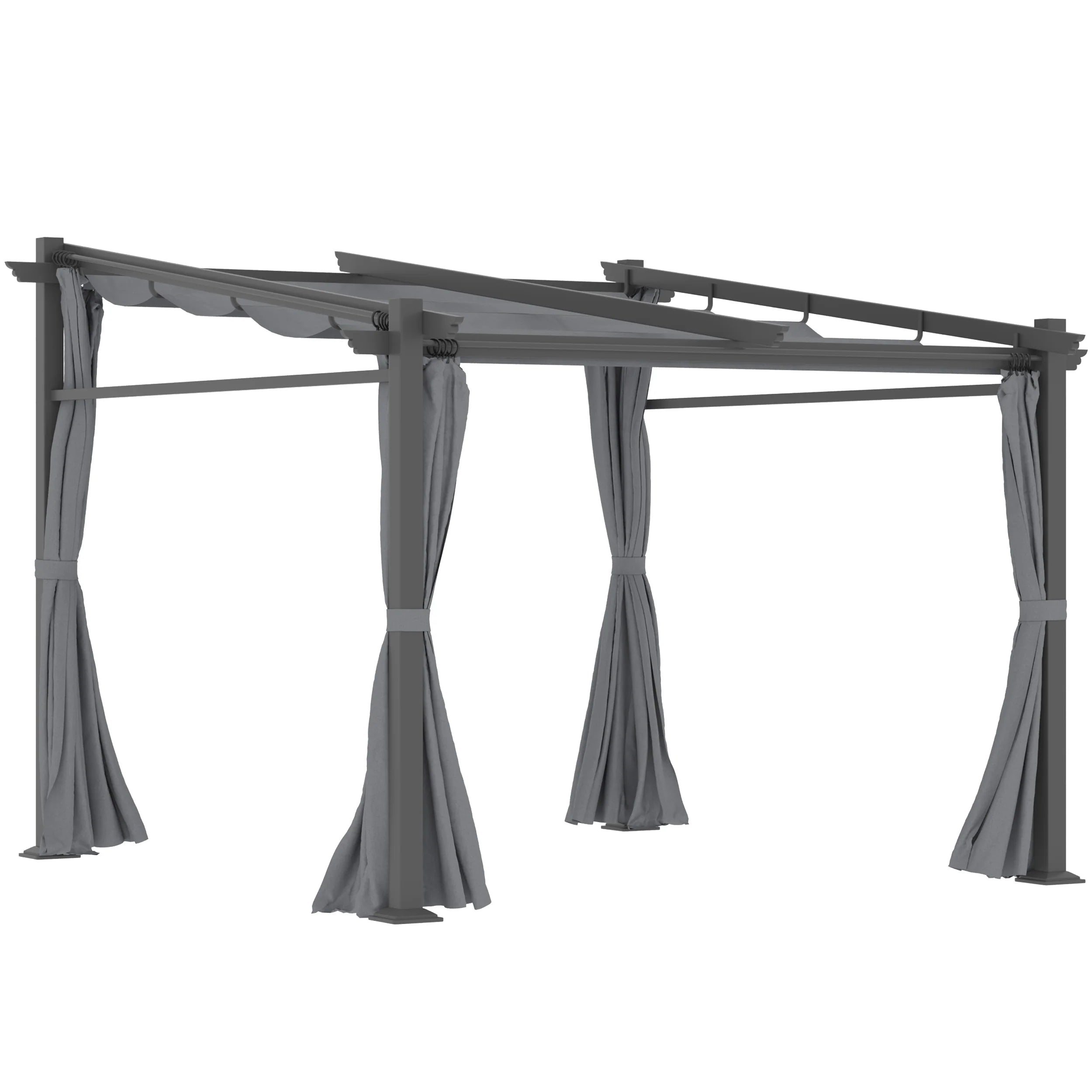 Outsunny Pergola met uitschuifbaar dak en kabelsysteem