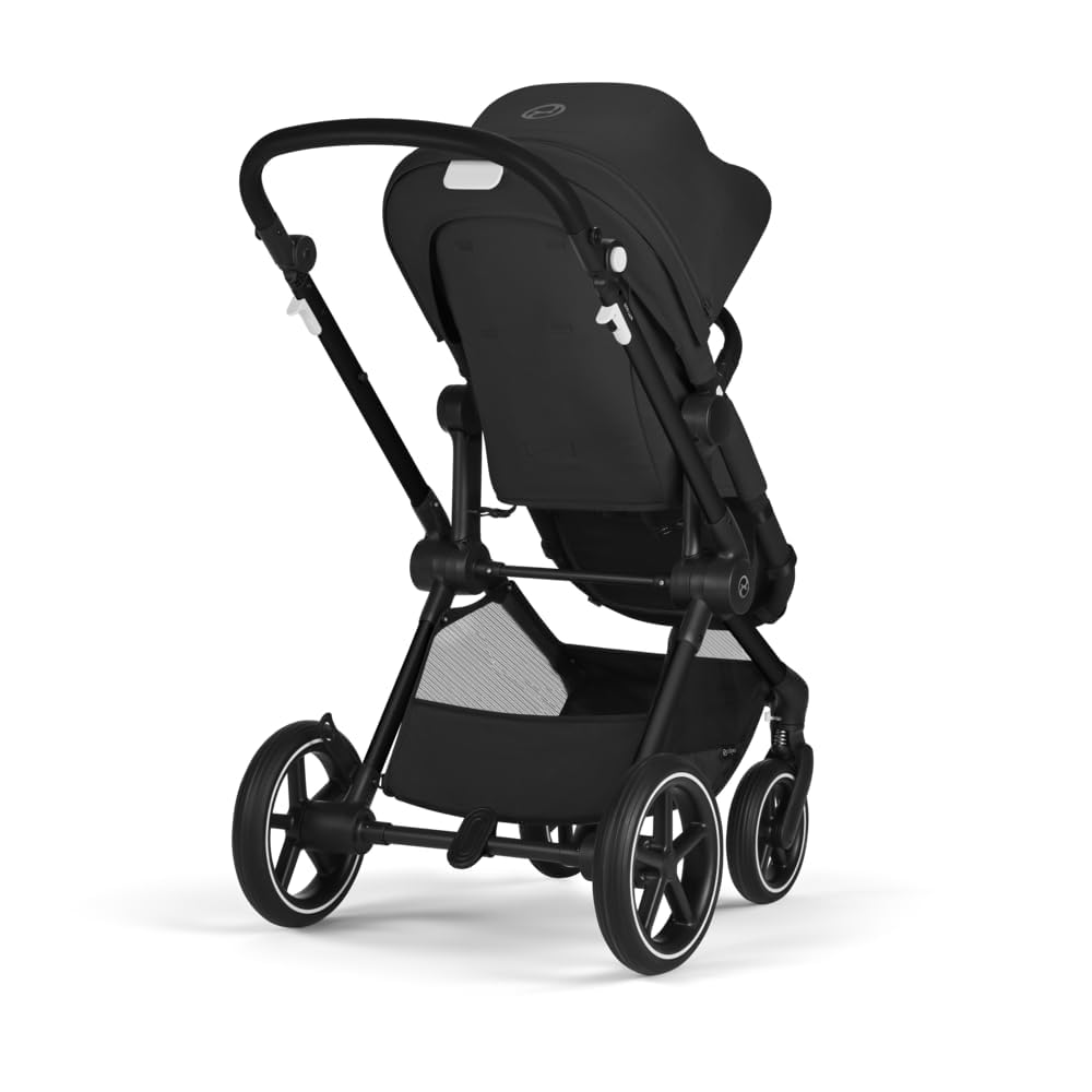CYBEX Gold Kinderwagen EOS Lux 2-in-1 met Aton B2 i-Size autostoel en autostoeladapters, reissysteem, vanaf de geboorte tot 22 kg (ca. 4 jaar), Moon Black (Zwart)
