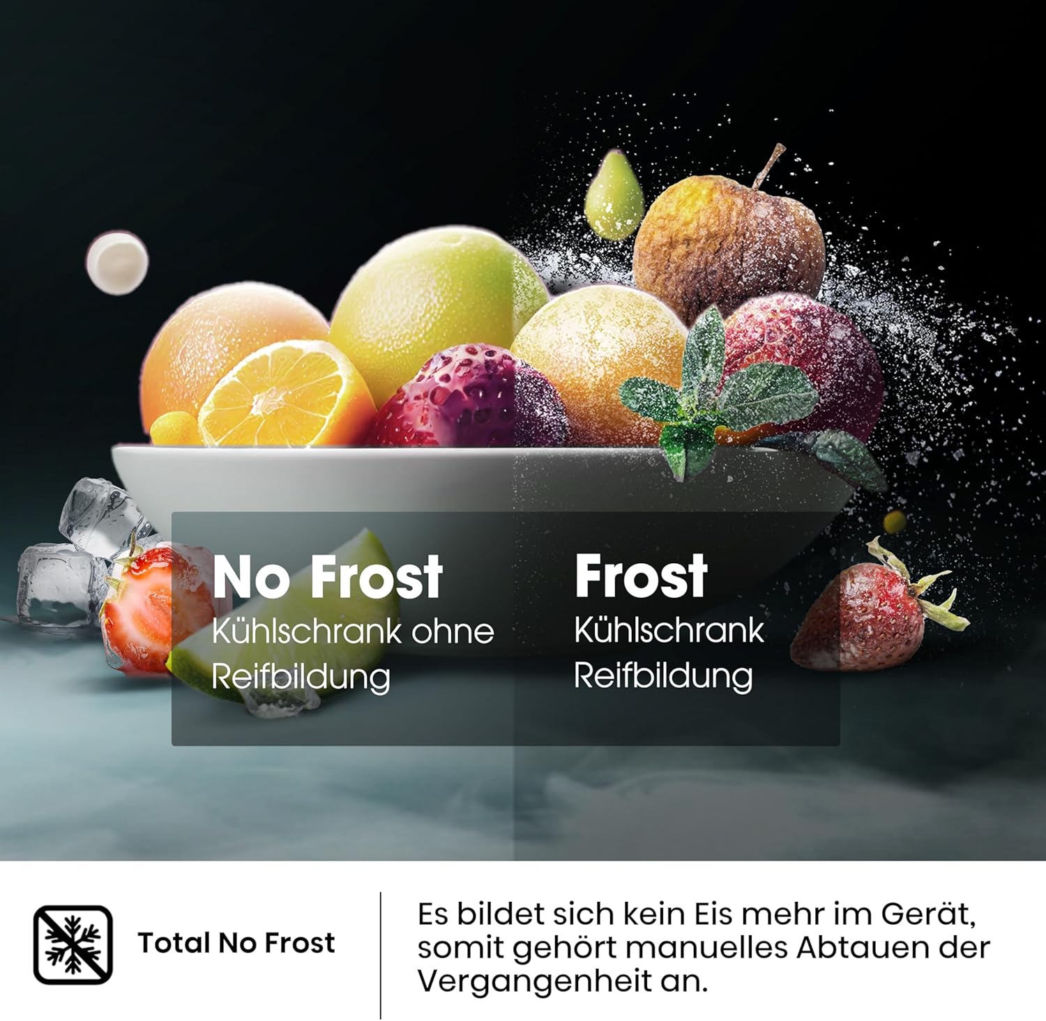 Hisense RB327N4AD2 koel-vriescombinatie/ NoFrostPlus/ Multiflow 360°/ HolidayMode/ FreshZone/ 182,4 cm/ koelgedeelte 171 l/ vriesgedeelte 85 l/ 41 dB/ 287 kWh/ jaar/ roestvrijstalen look