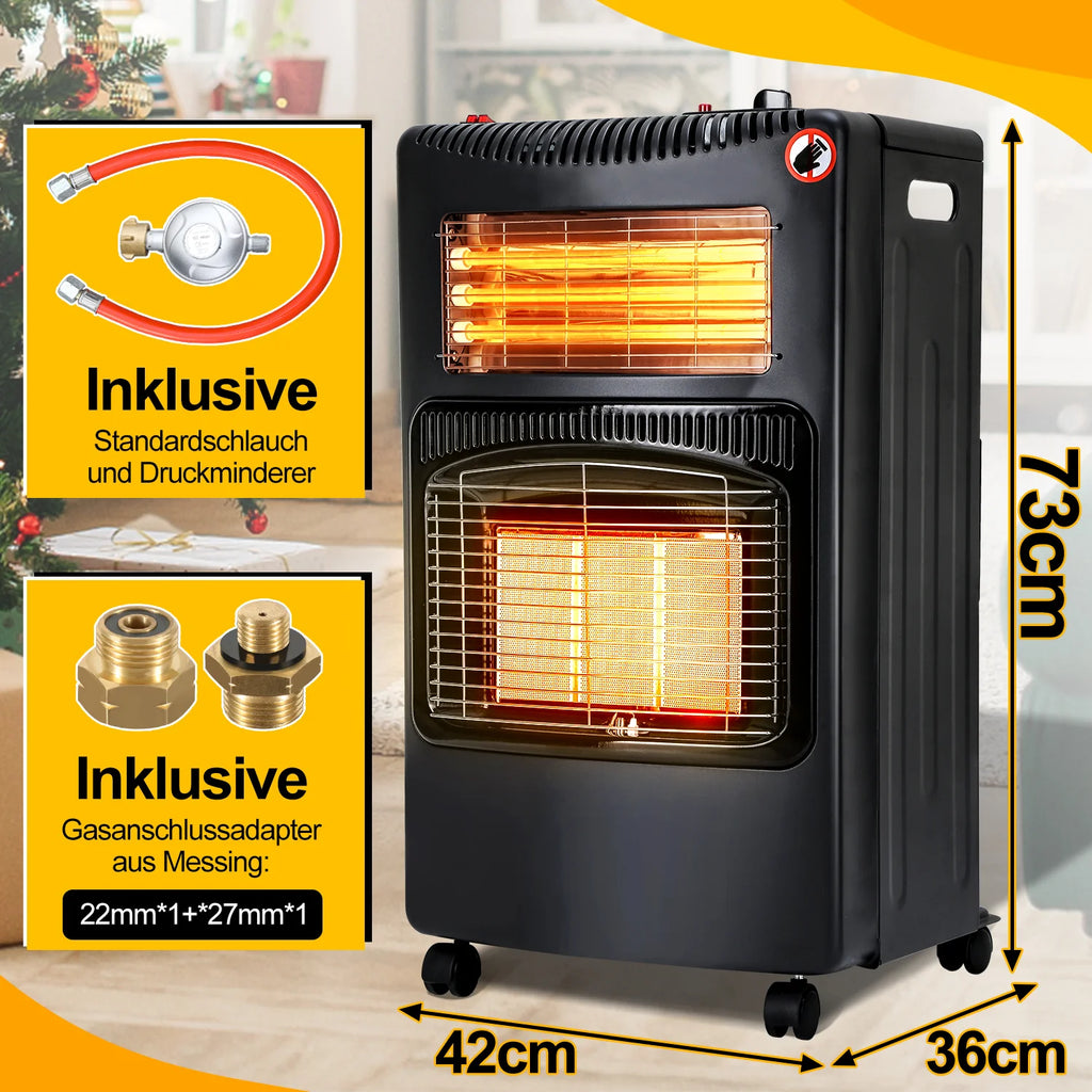 Sonnewelt Gasverwarming 4200W en 1260W gas-elektrische kachel met gasdrukregelaar, gasslang, gasflesadapter