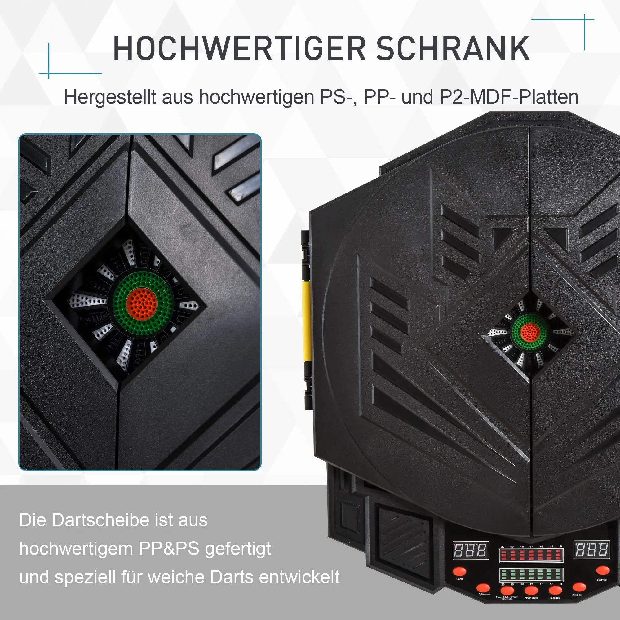 HOMCOM elektronisch dartbord 27 spellen 8 spelers