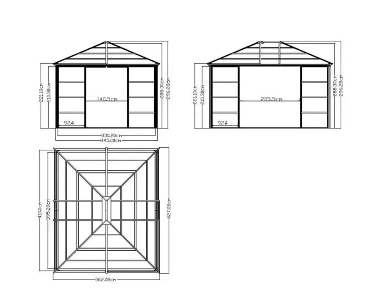SOJAG Canada Paviljoen "Castel", van aluminium, incl. zonnedoek en insectenhor, brons