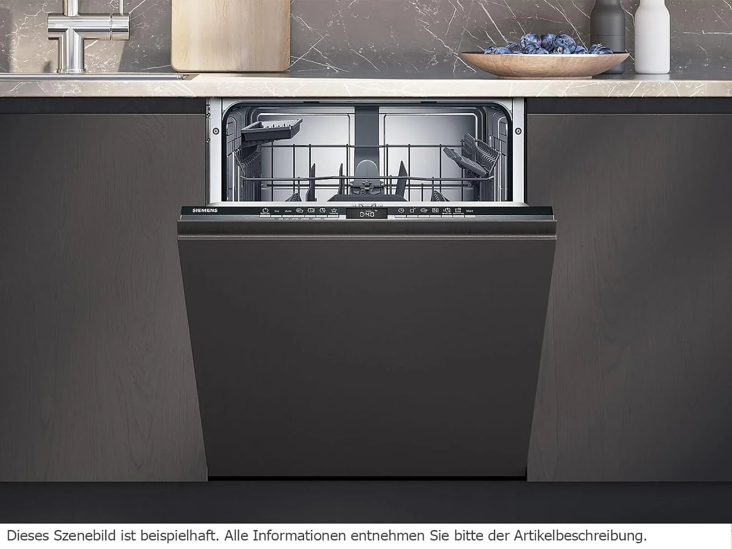 Siemens SN63EX14VE, iQ300 Smarter Geschirrspüler, Vollintegrierte Spülmaschine mit Besteckschublade, 60 cm, Auto Türöffnung dank autoOpen dry, Besonders leise durch iQdrive-Motor, infoLight aquaStop