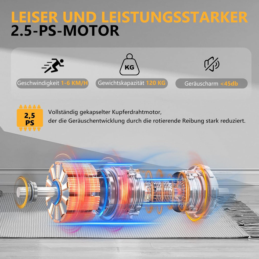 Loopband voor thuis-AIRHOT, 2,5 pk Walking Pad, loopband onder bureau met afstandsbediening en LED-display, maximale snelheid van 6 km/u OF 12 km/u. Compacte loopband voor thuis of op kantoor