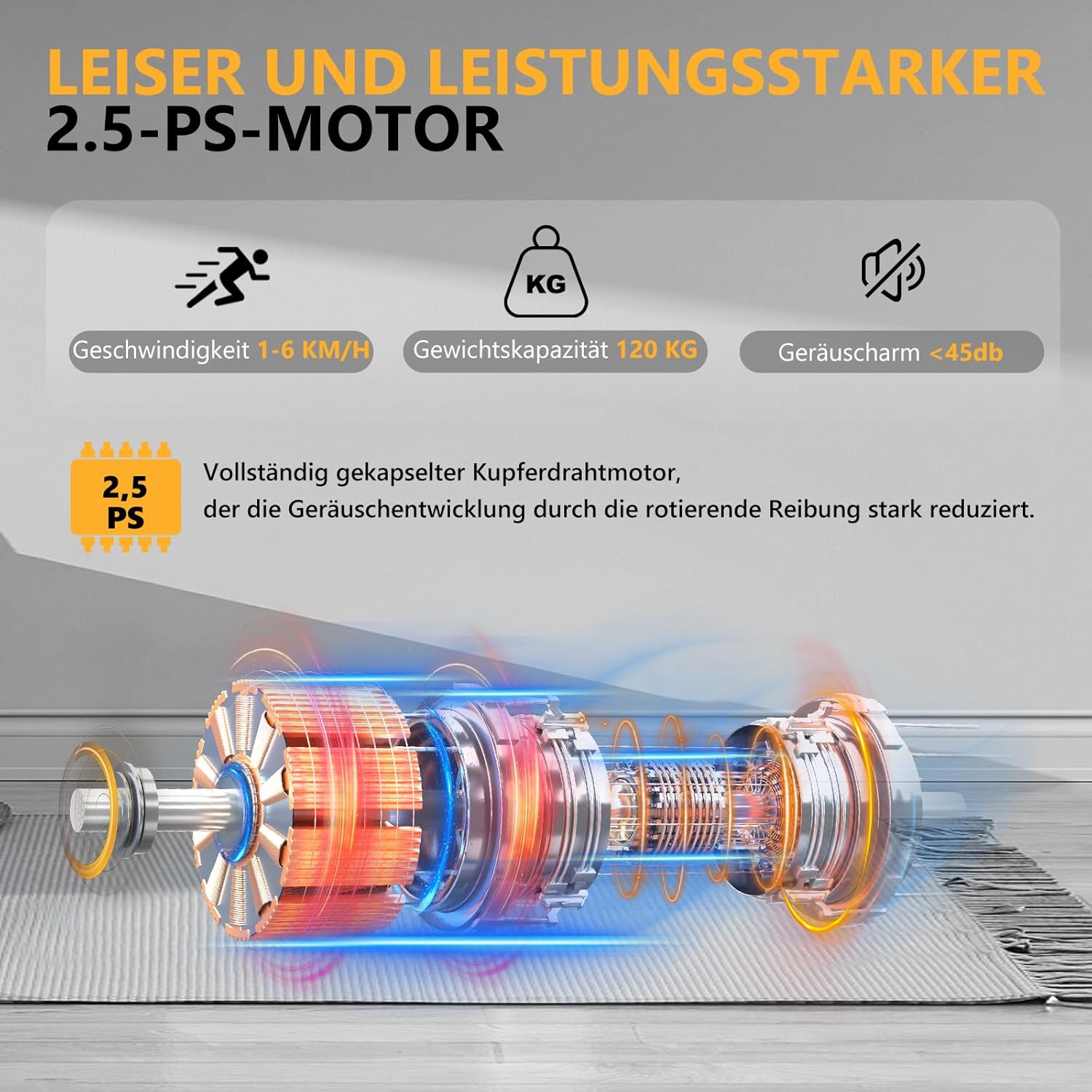 Loopband voor thuis-AIRHOT, 2,5 pk Walking Pad, loopband onder bureau met afstandsbediening en LED-display, maximale snelheid van 6 km/u OF 12 km/u. Compacte loopband voor thuis of op kantoor