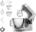 Kenwood Titanium Chef Baker KVL85.424SI Keukenmachine met geïntegreerde weegschaal, incl. 4-delige patisserie set, 7 L en 5 L mengkom, traploze snelheidsregeling, 1200 W, zilver