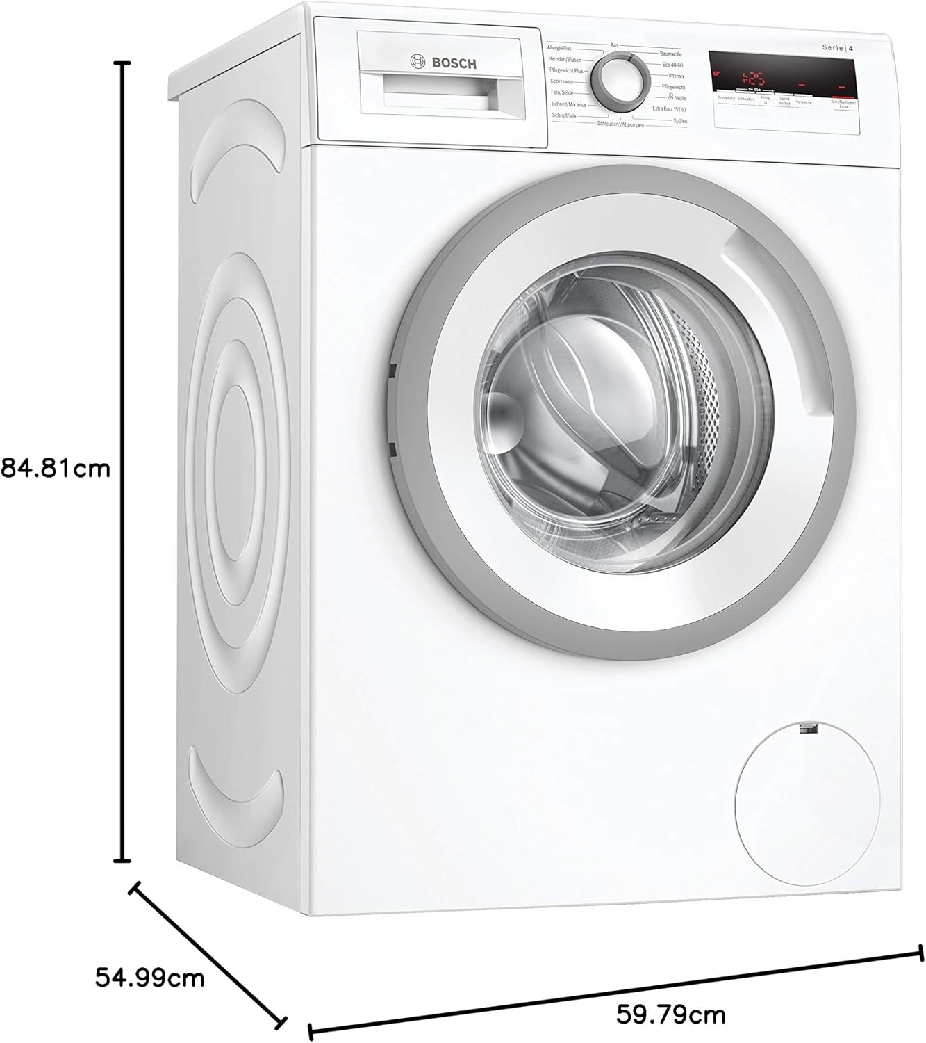 BOSCH WAN28127 Wasmachine Serie 4, voorlader met 8kg inhoud, 1400 tpm, Iron Assist, Active Water Plus, EcoSilence Drive, Speed Perfect, Wit, 60cm