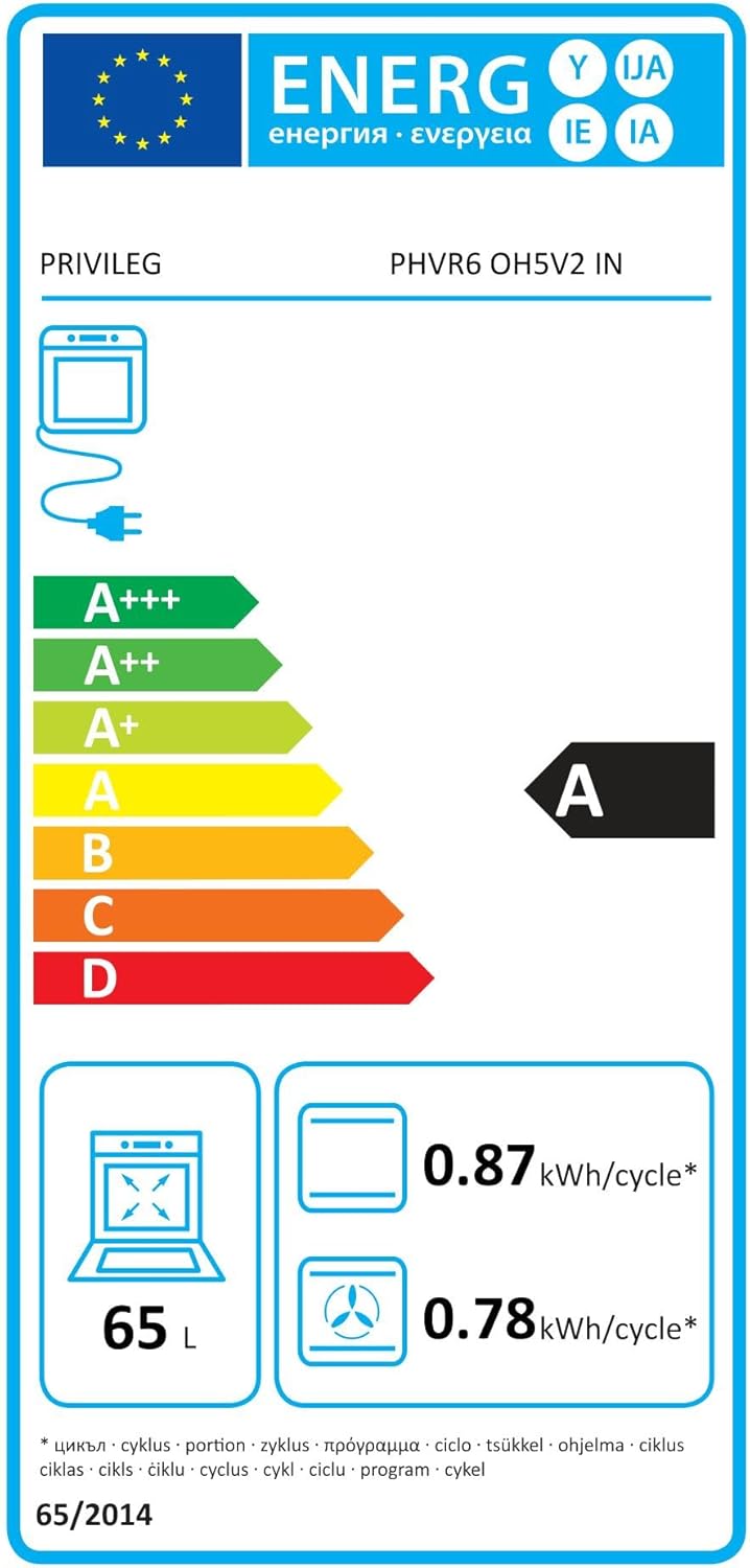 Privileg SET PV510 IN oven-kookplaat-combinatie / heteluchtoven met 5 functies / hydrolytische reinigingsfunctie / A / glaskeramische kookplaat / 60 cm