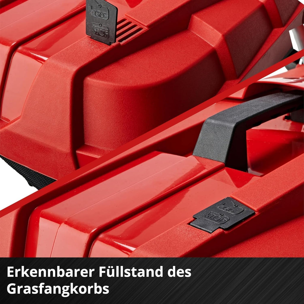 Einhell Accu-grasmaaier GE-CM 18/33 Li Kit Power X-Change (18 V, 33 cm maaibreedte, tot 200 m², borstelloos, 30L opvangzak, 25-65 mm maaihoogte, incl. 4,0 Ah accu + oplader)