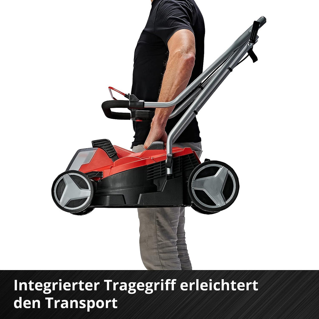 Einhell Accu-grasmaaier GE-CM 18/33 Li Kit Power X-Change (18 V, 33 cm maaibreedte, tot 200 m², borstelloos, 30L opvangzak, 25-65 mm maaihoogte, incl. 4,0 Ah accu + oplader)