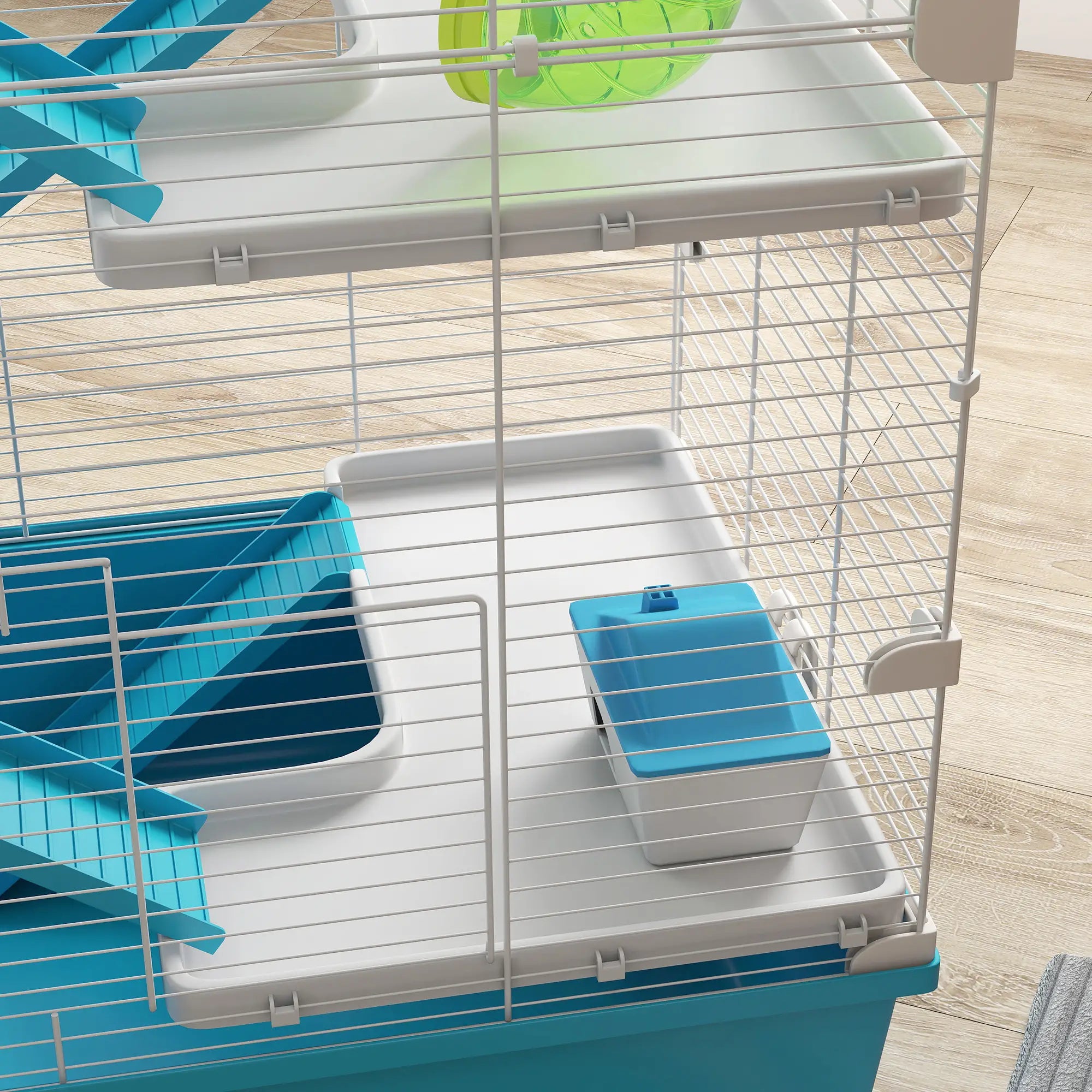PawHut Hamsterkooi Knaagdierkooi 6 Verdiepingen Buissysteem Dubbele Toren