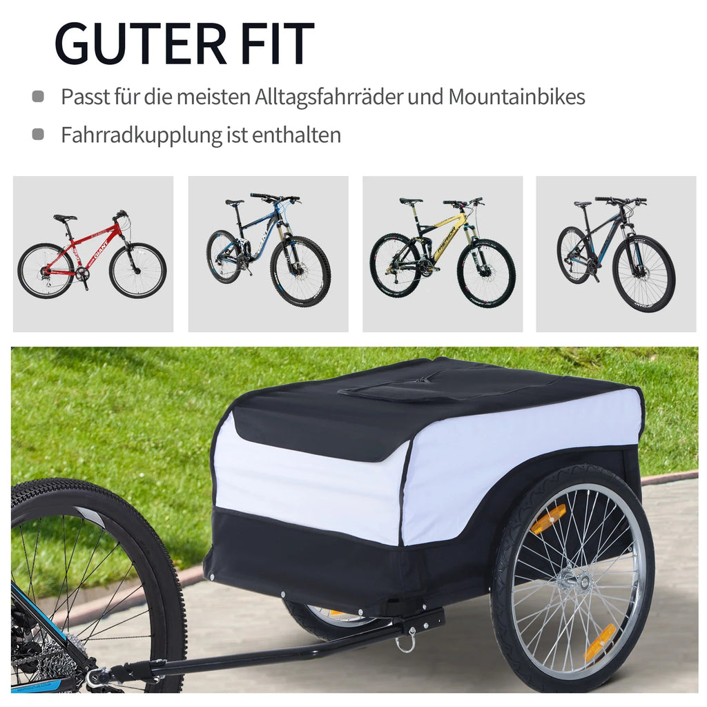 HOMCOM fietskar opvouwbaar grote transportbox