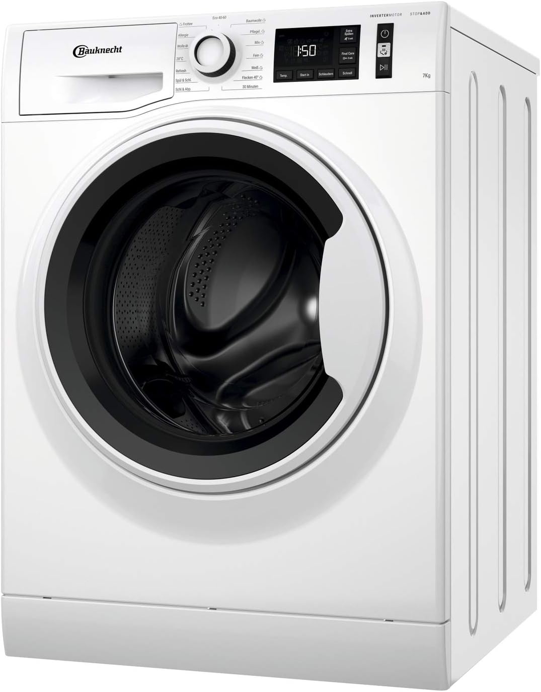 Bauknecht W Active 711 B wasmachine-voorlader/ 7 kg/ 1400 tpm/ Krachtige vlekverwijdering/ Stoomprogramma's/ Steam Hygiene met antivirus/ Steam Refresh/ Stop&Add-functie/ Dynamic Inverter-motor
