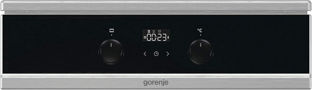 Gorenje GEIT5C61SPG vrijstaand fornuis met inductiekookplaat, 50 cm, 70 liter, zilver, PerfectGrill, AirFry, FrozenBake, Pizza Mode 300°C, AquaClean, Made in Europe, RVS