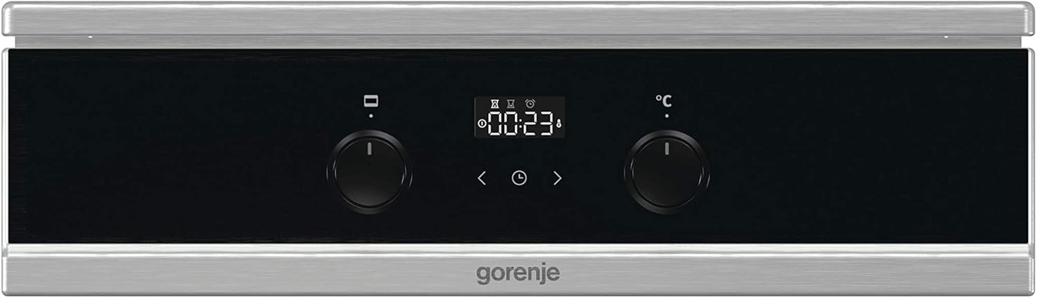 Gorenje GEIT5C61SPG vrijstaand fornuis met inductiekookplaat, 50 cm, 70 liter, zilver, PerfectGrill, AirFry, FrozenBake, Pizza Mode 300°C, AquaClean, Made in Europe, RVS