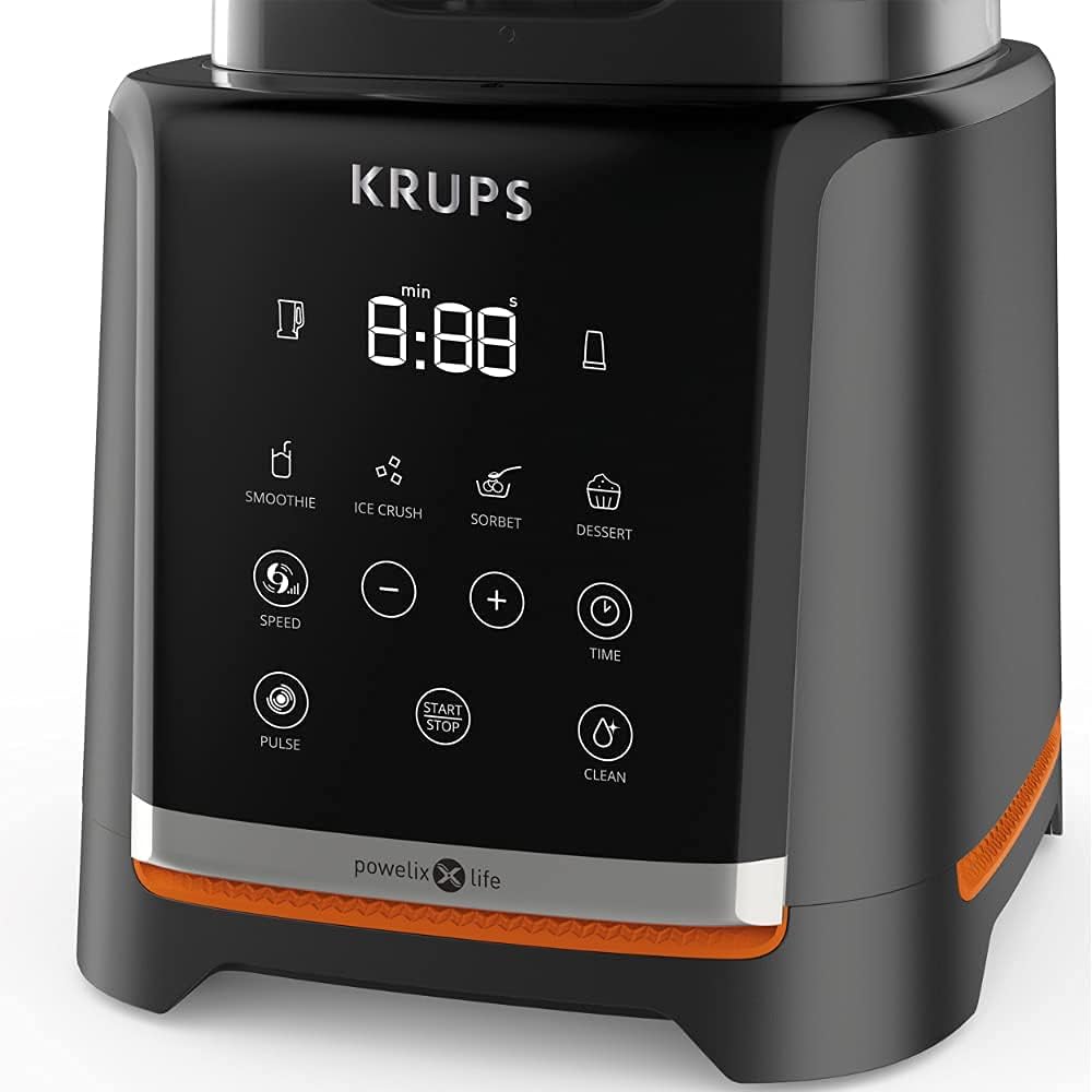 Krups Highspeed-blender InfinyMix KB9158 | 1600 W | 5 automatische programma's + handmatige instelling | Tritan-kan | incl. receptenboekje | Smoothies, shakes, crushed ice | Zwart